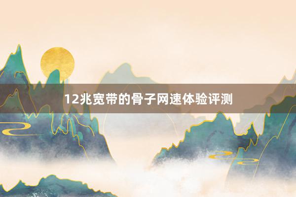 12兆宽带的骨子网速体验评测