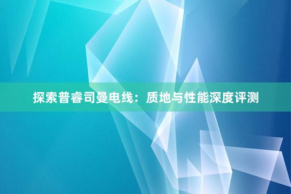 探索普睿司曼电线：质地与性能深度评测