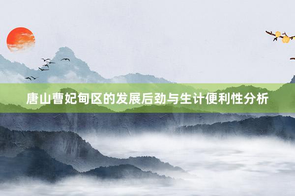 唐山曹妃甸区的发展后劲与生计便利性分析
