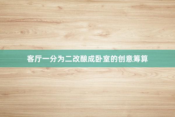 客厅一分为二改酿成卧室的创意筹算